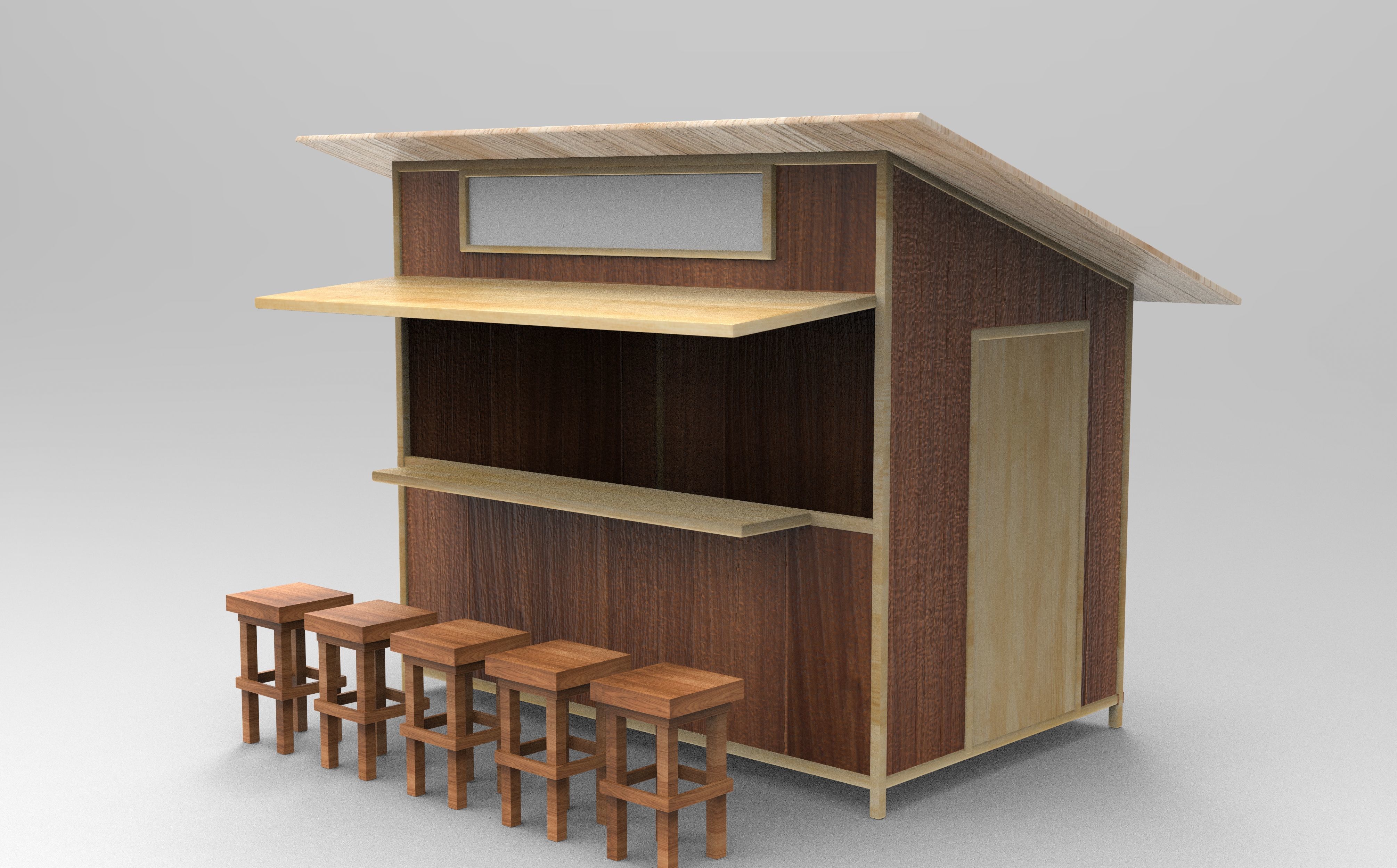 Kiosk Stand Food Booth 3D model_7