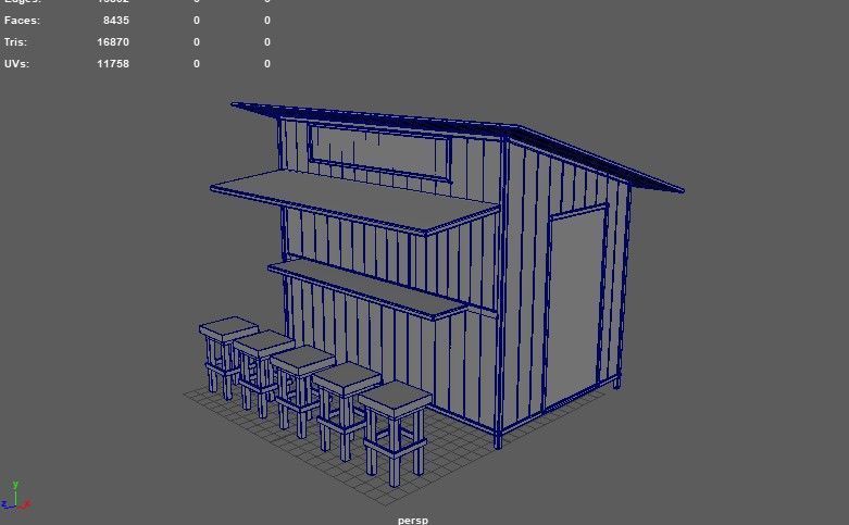 Kiosk Stand Food Booth 3D model_8