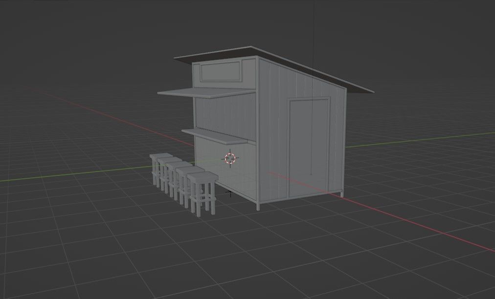 Kiosk Stand Food Booth 3D model_11