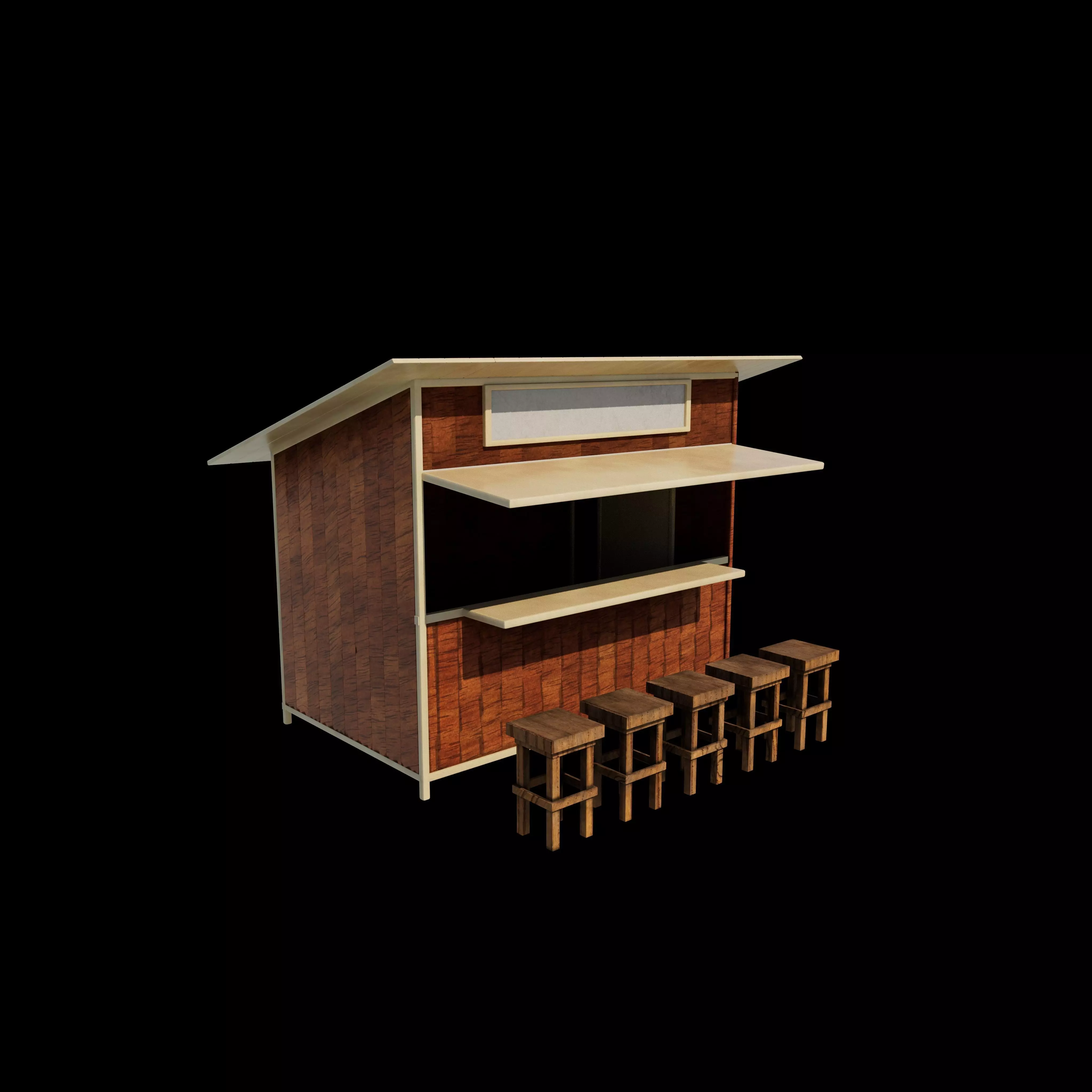 Kiosk Stand Food Booth 3D model_0