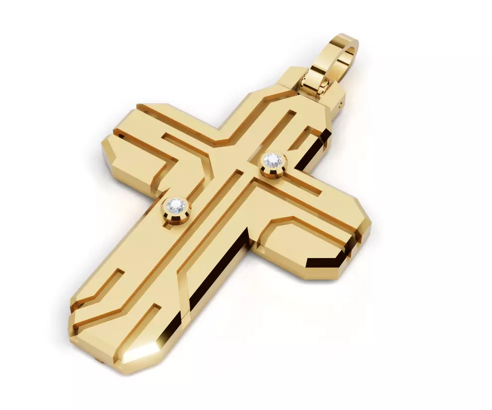 Baraka Labyrinth cross pendant 3D print model
