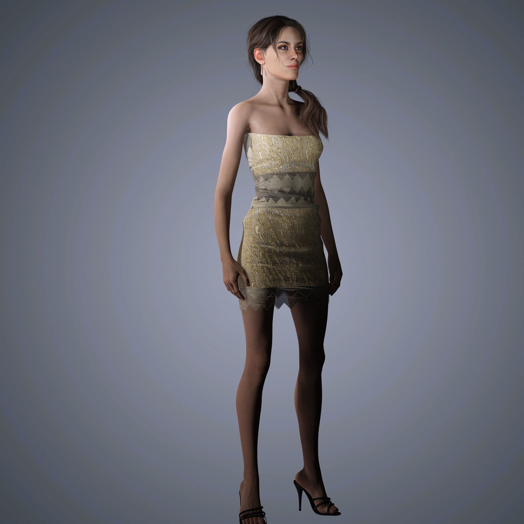 Alexa Chung Character 3D Model Low-poly 3D model_9