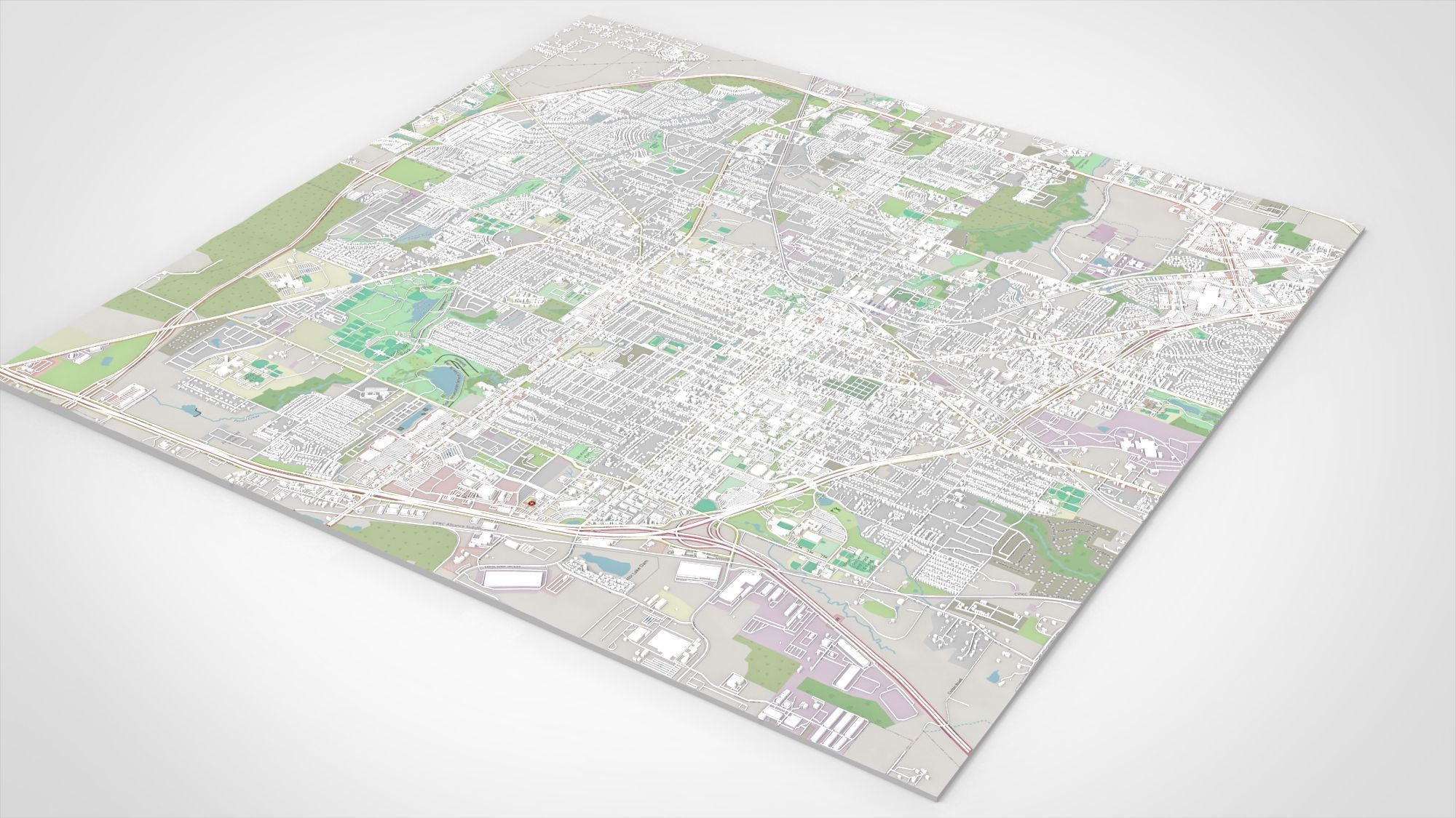 Cityscape Denton Texas USA 3D model_5