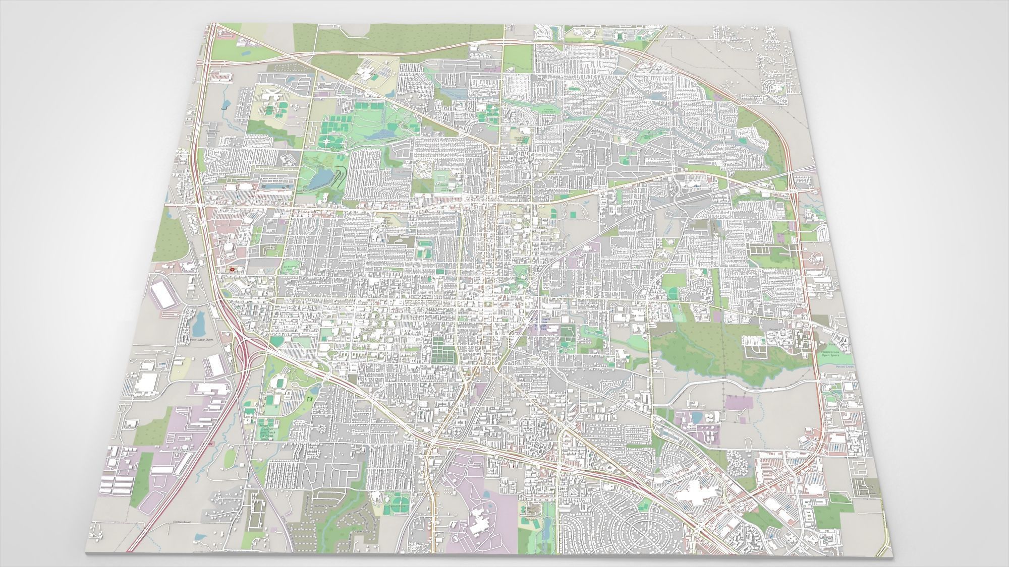 Cityscape Denton Texas USA 3D model_2