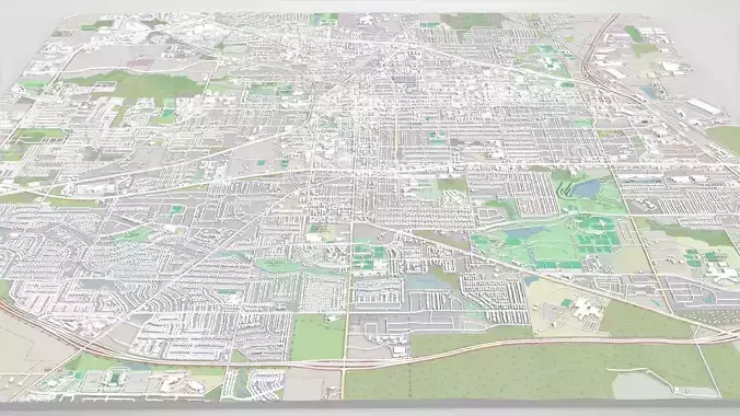 Cityscape Denton Texas USA 3D model