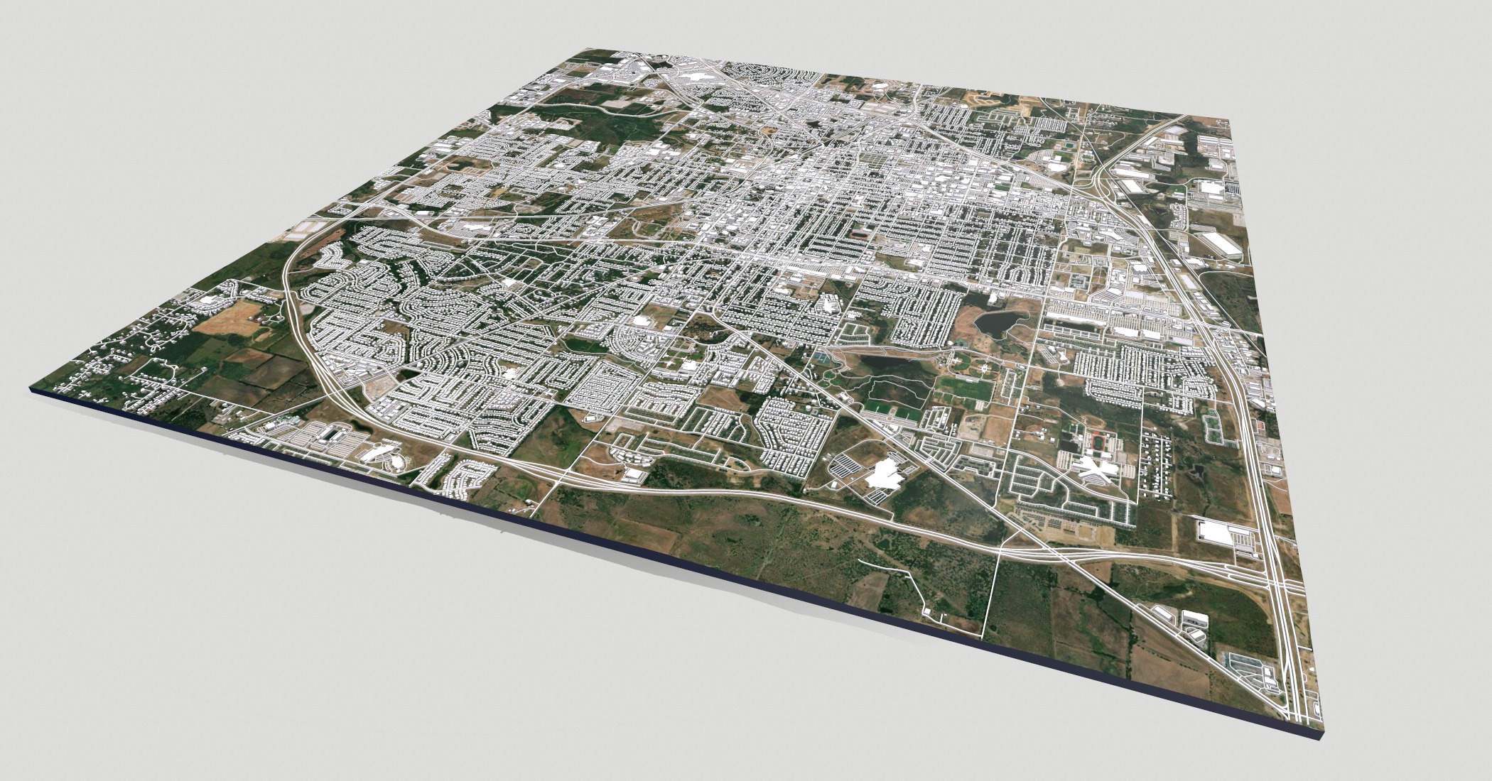 Cityscape Denton Texas USA 3D model_8