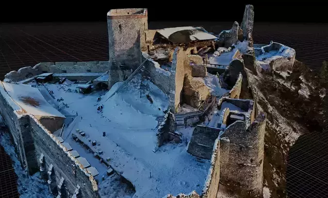 Medieval castle ruins Cachtice in Slovakia Free 3D model