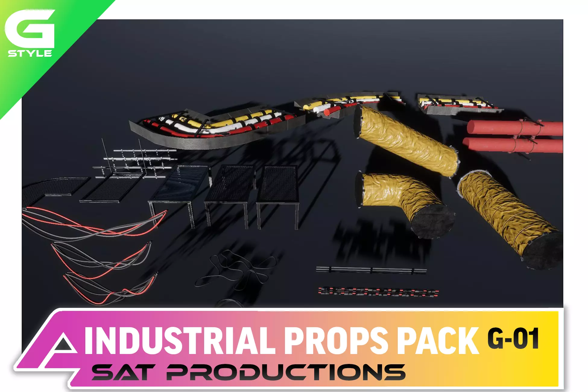 Game Ready Industrial Props Pack Low-poly 3D model_0
