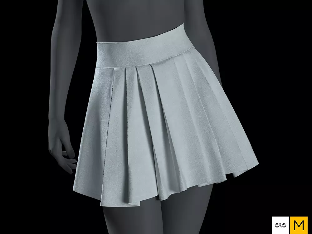 Free - Womens Pleats Skirt Free 3D model