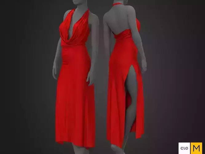 Womens - Red Silk Dress