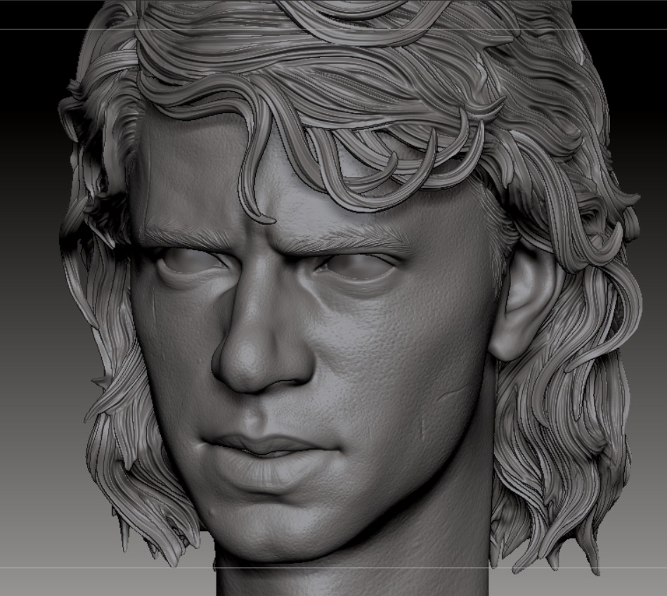 Anakin Skywalker - ROTS - Head Sculpt Files 3D print model_9