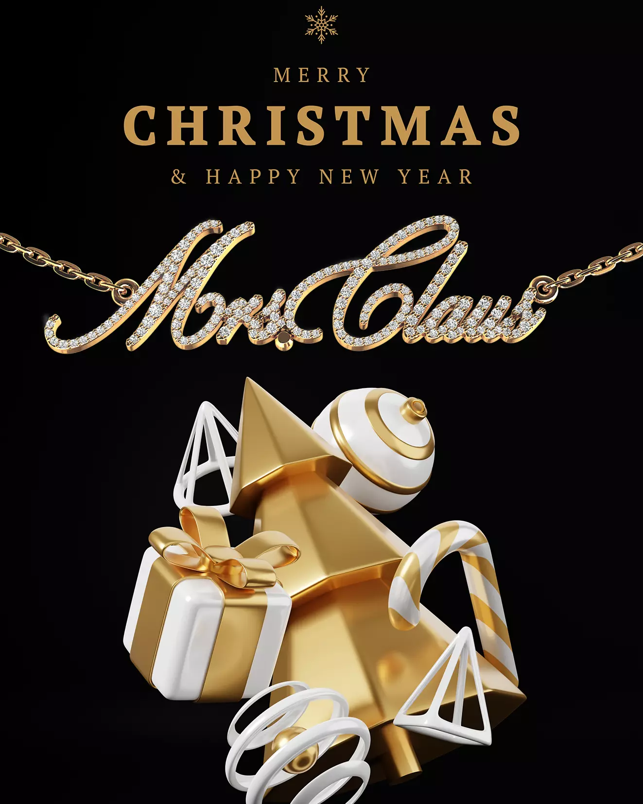 Mrs Claus name necklace 3D print model