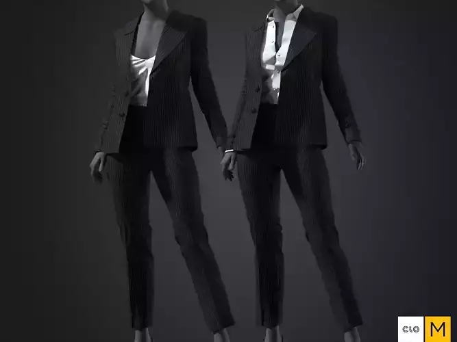 Womens - Pants Suit Set 3D model