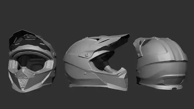 LS2 MX437 Motocross Helmet 3D Model 3D model