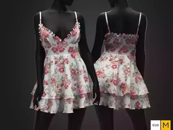 Womens - Flower Chiffon Dress