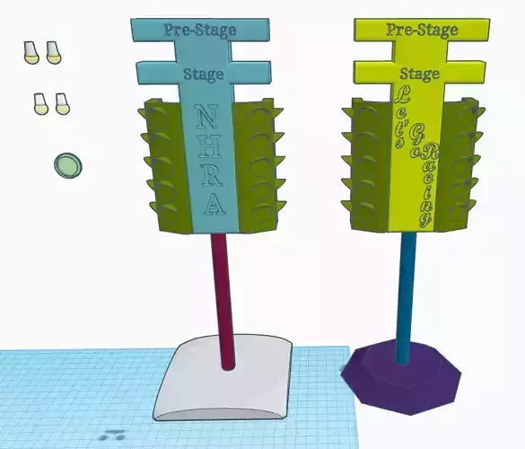 Drag racing Christmas Tree Light Stand 3D print model