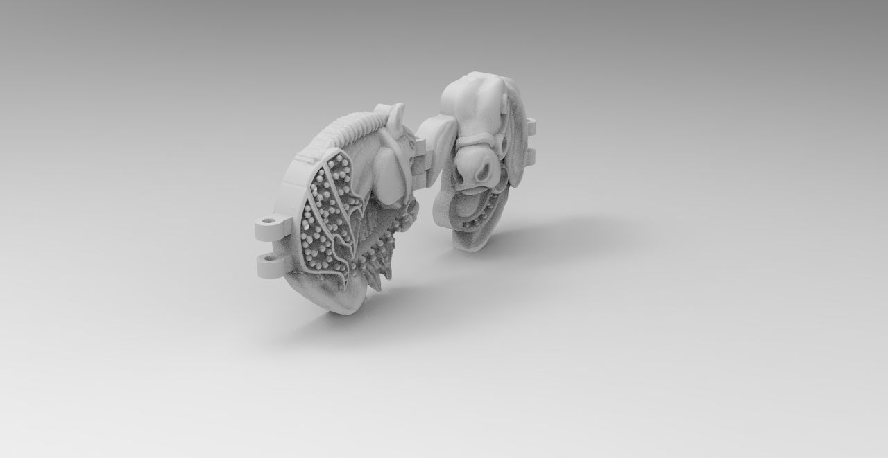 caballo toro centro pulcera  3D print model_3