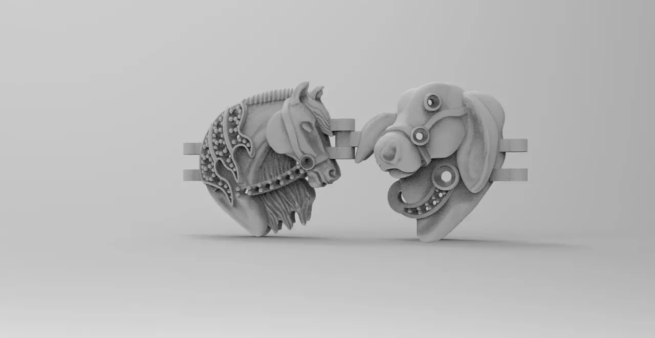 caballo toro centro pulcera  3D print model_0