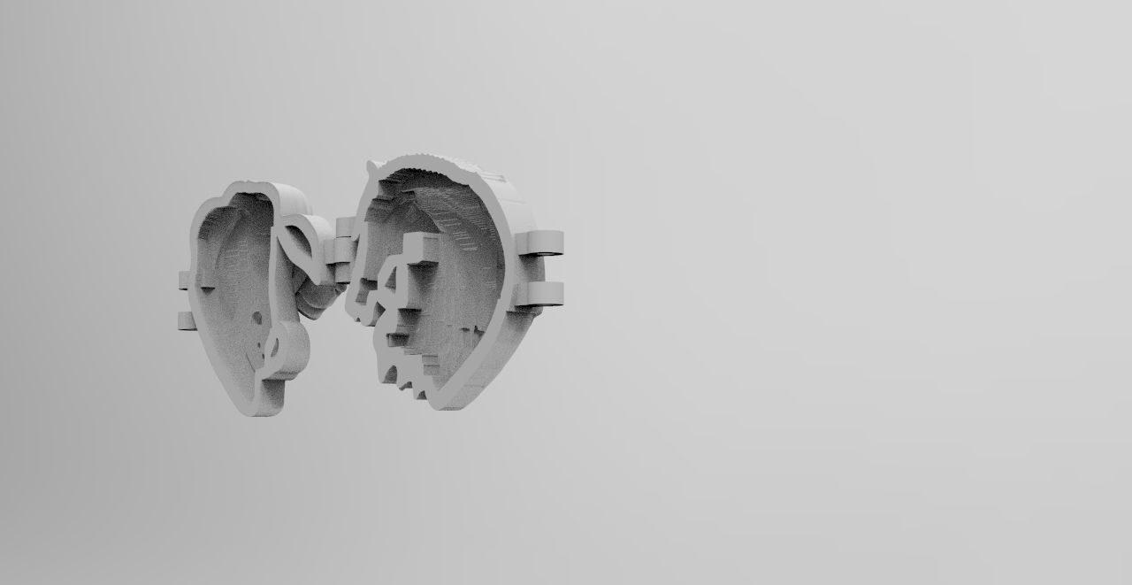 caballo toro centro pulcera  3D print model_1