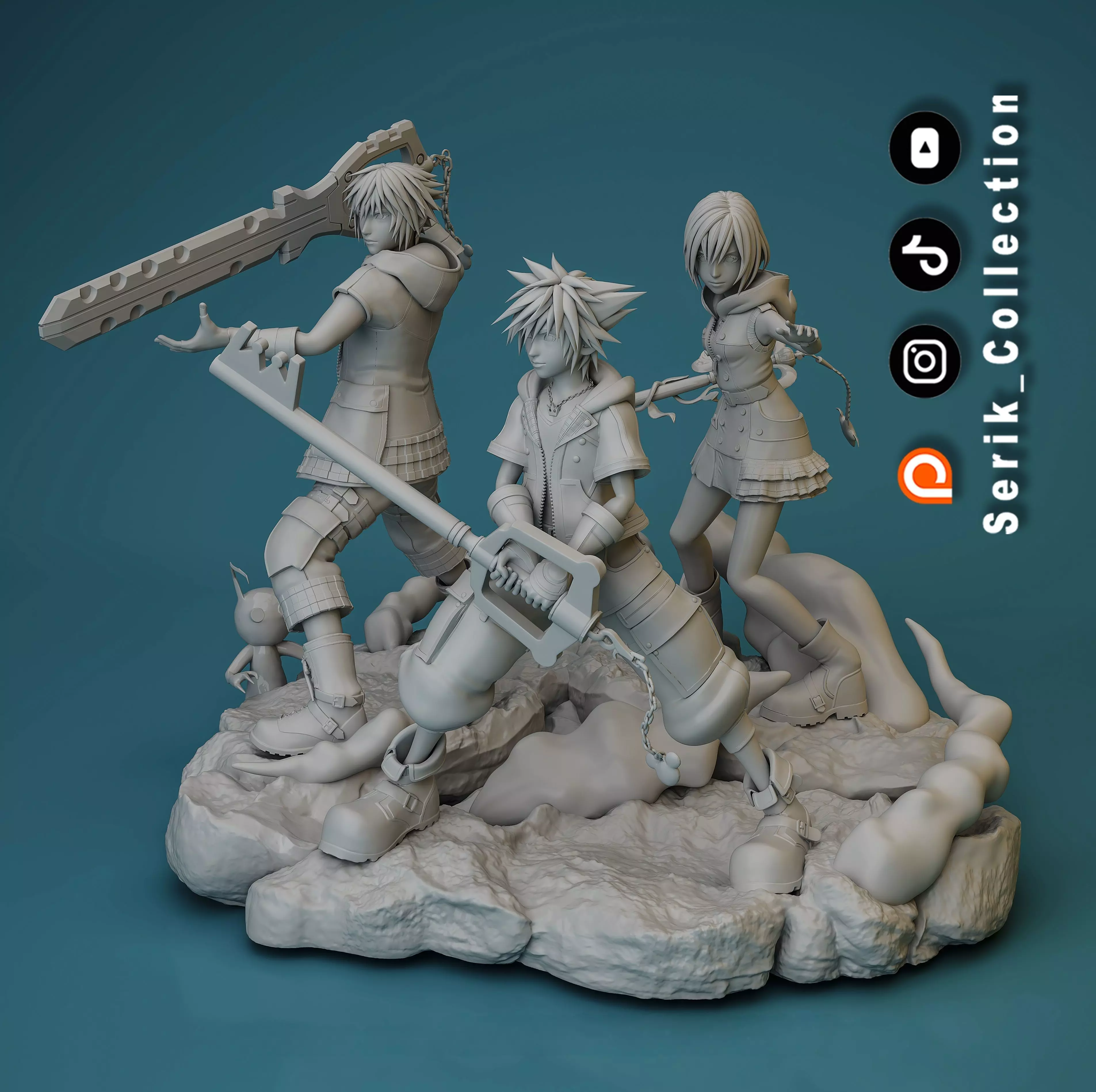 SORA KAIRI AND RIKU KINGDOM HEARTS DIORAMA 3D print model_2