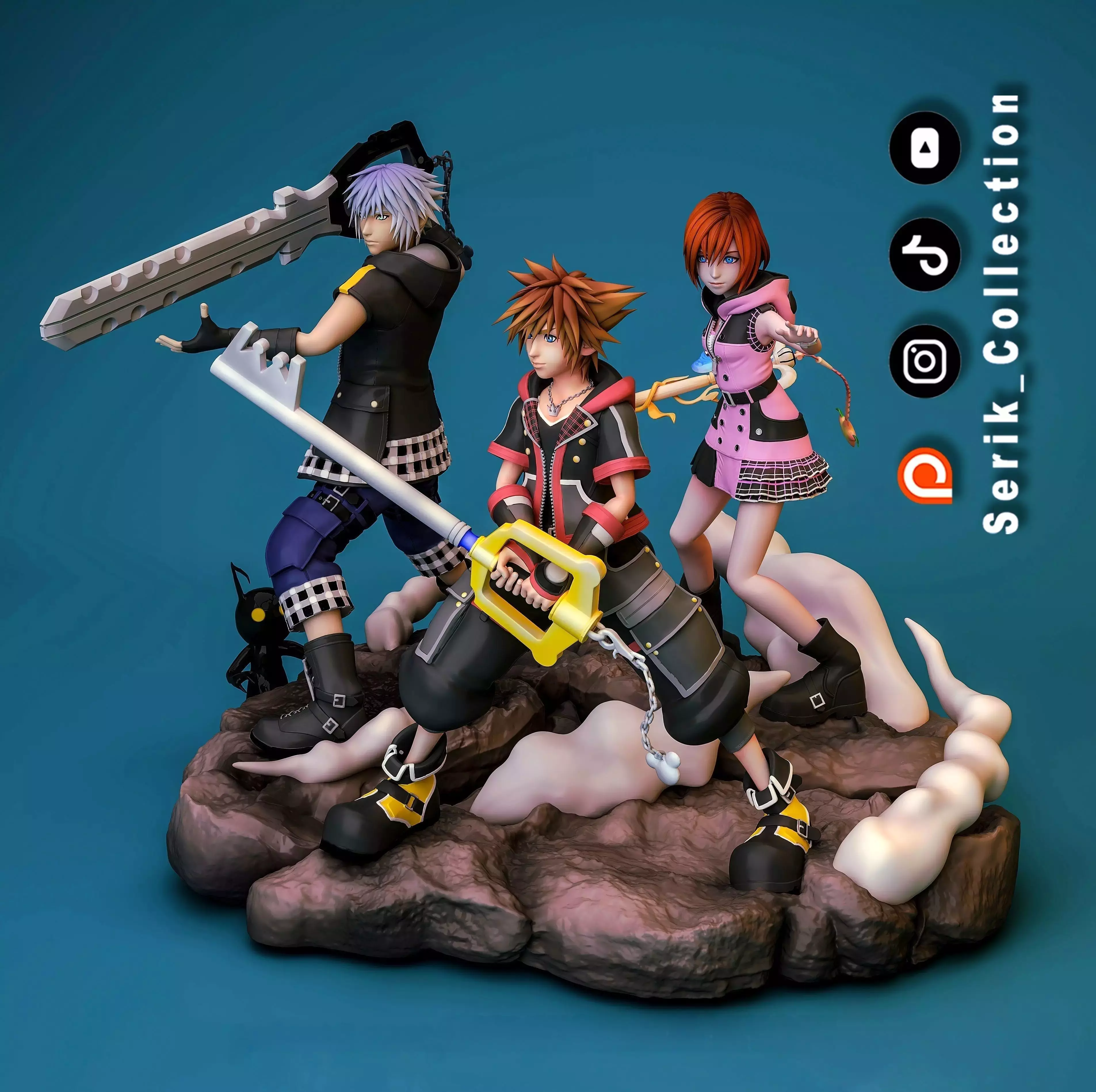 SORA KAIRI AND RIKU KINGDOM HEARTS DIORAMA 3D print model_0