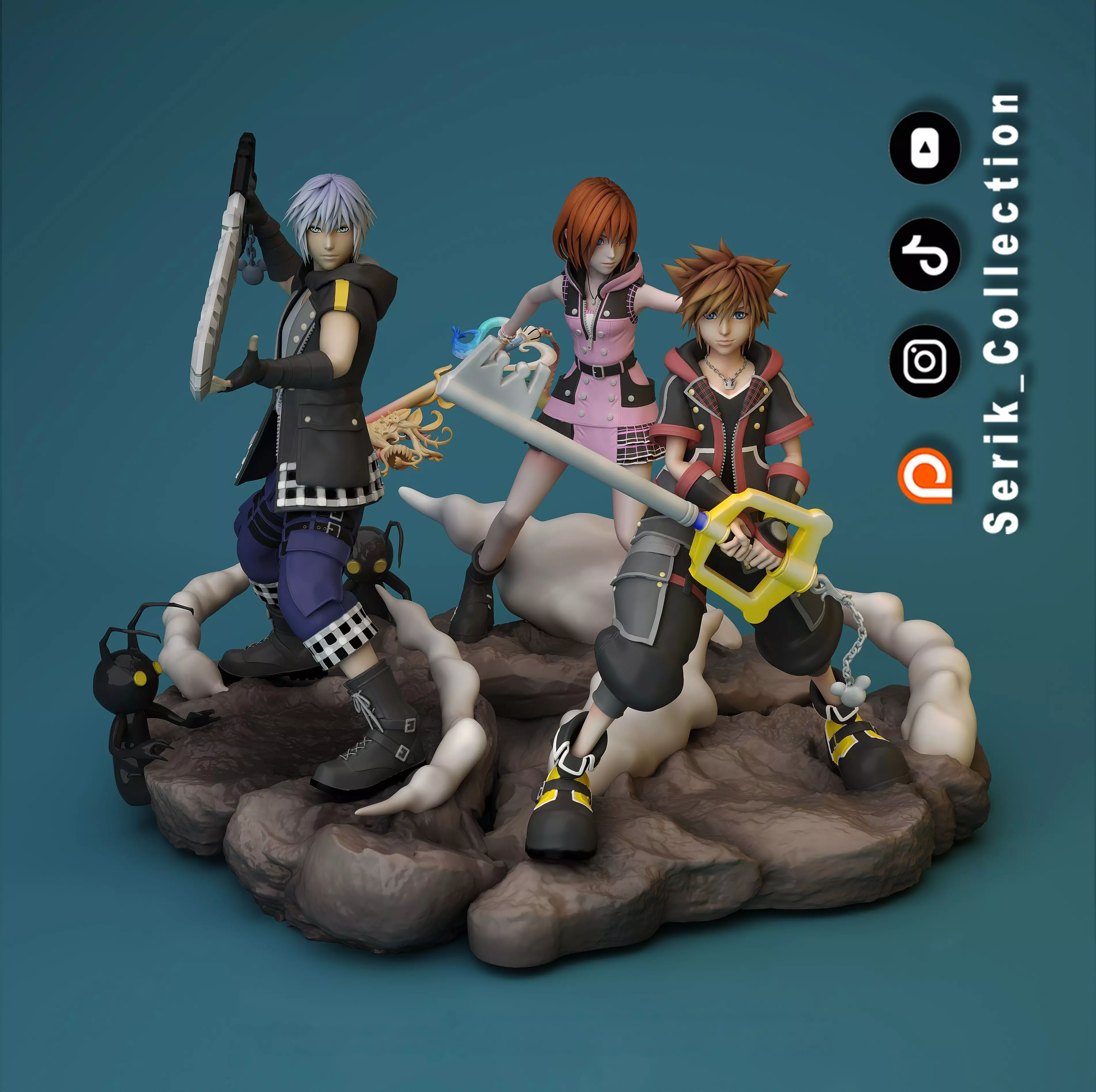 SORA KAIRI AND RIKU KINGDOM HEARTS DIORAMA 3D print model_1