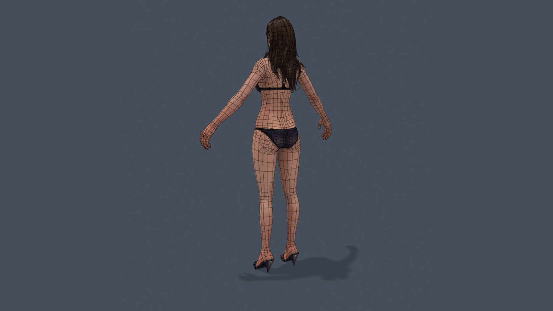 Woman Base Body Girl Female Lowpoly Lady Low-poly 3D model_28