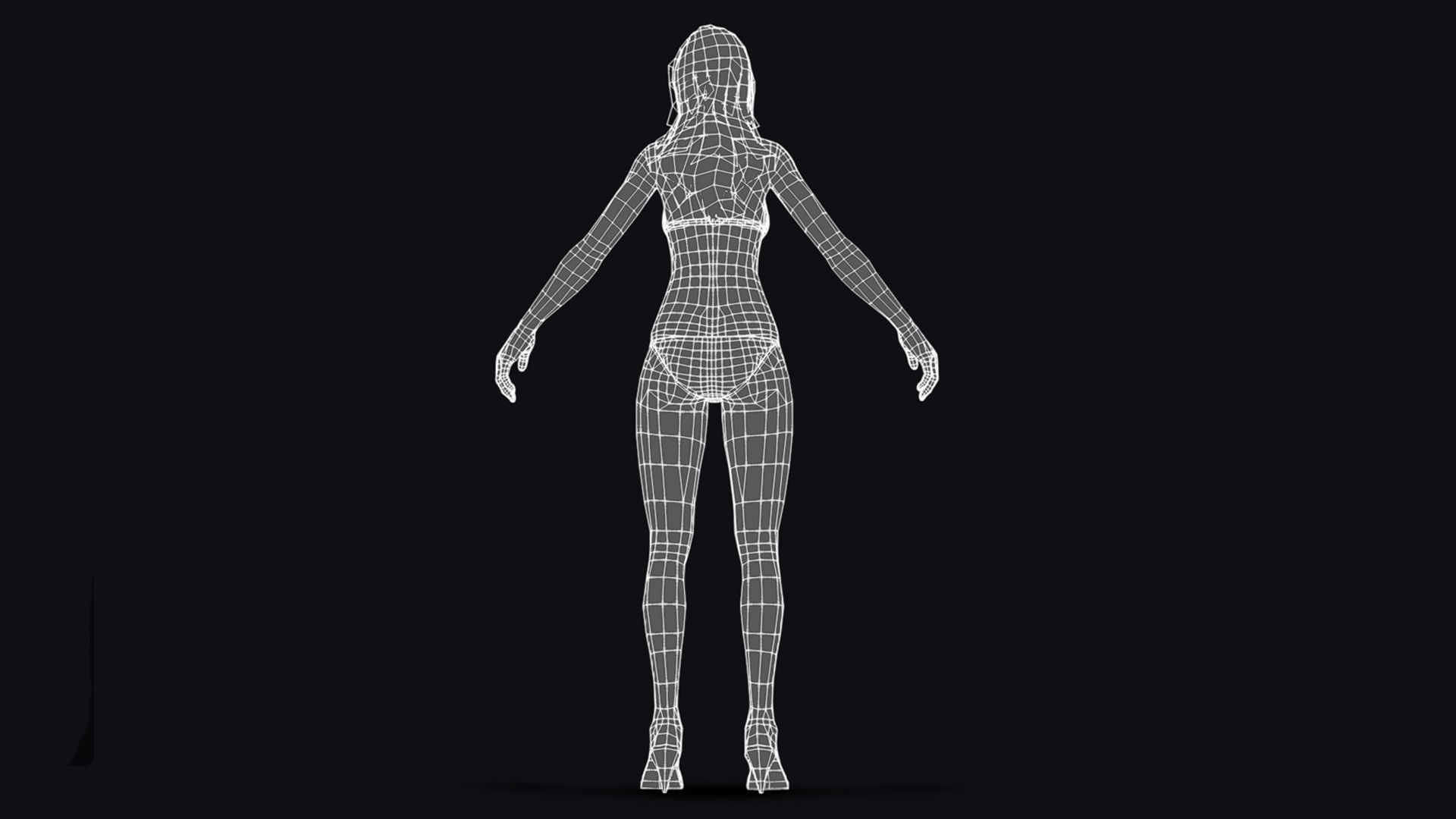 Woman Base Body Girl Female Lowpoly Lady Low-poly 3D model_15