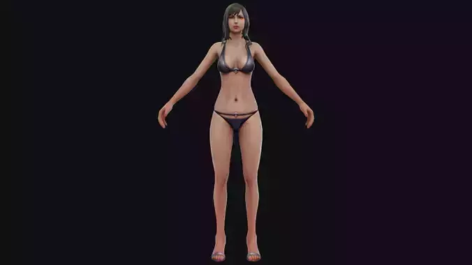 Woman Base Body Girl Female Lowpoly Lady Low-poly 3D model