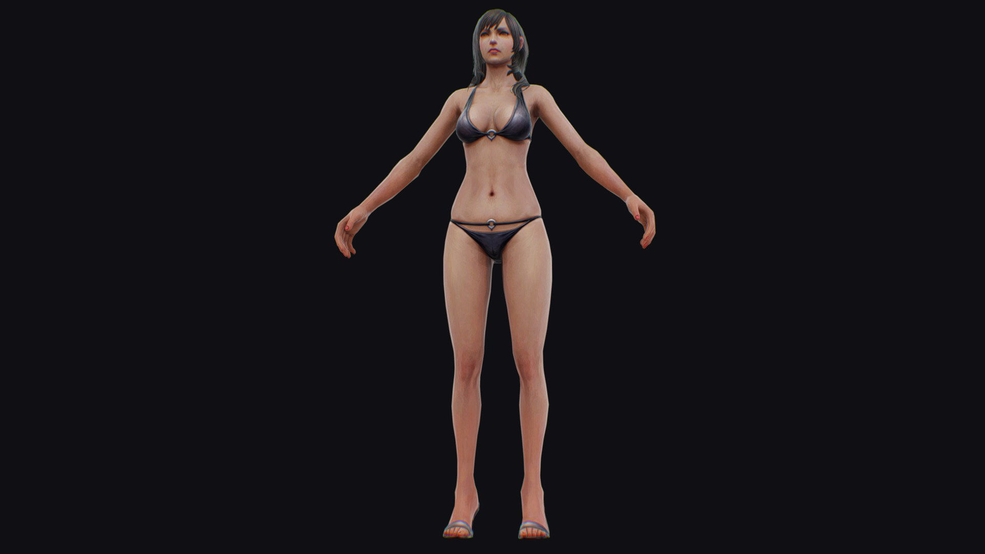 Woman Base Body Girl Female Lowpoly Lady Low-poly 3D model_1