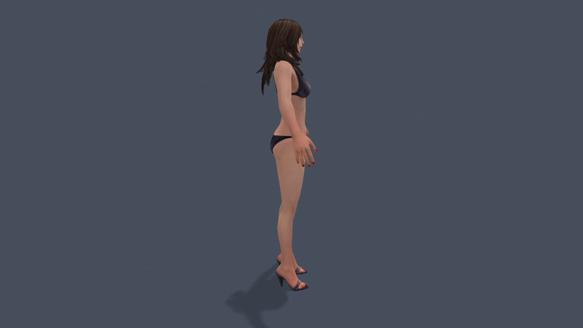 Woman Base Body Girl Female Lowpoly Lady Low-poly 3D model_20