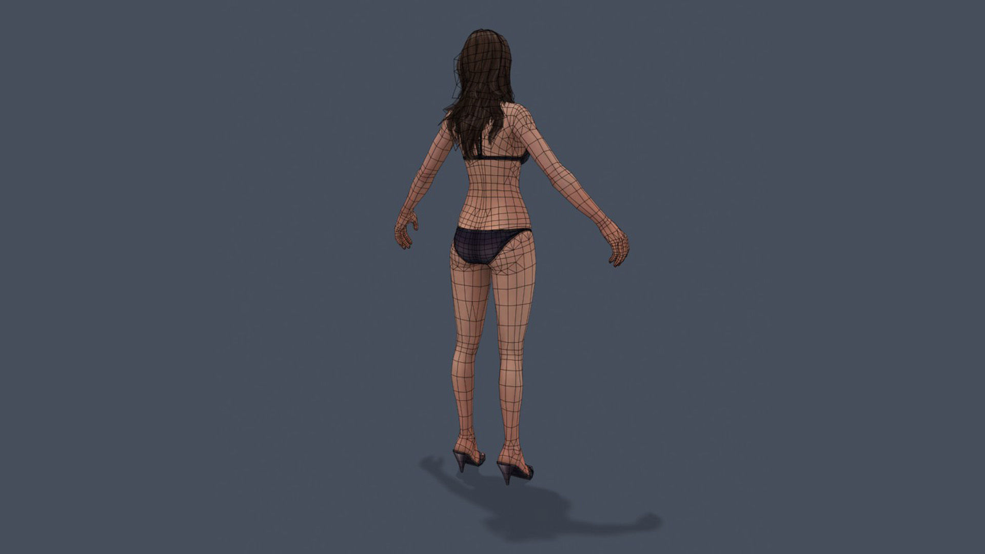 Woman Base Body Girl Female Lowpoly Lady Low-poly 3D model_27