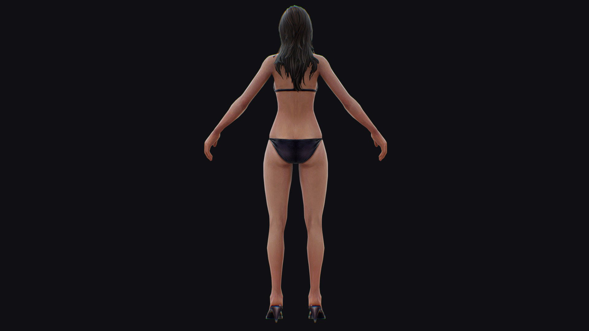 Woman Base Body Girl Female Lowpoly Lady Low-poly 3D model_8