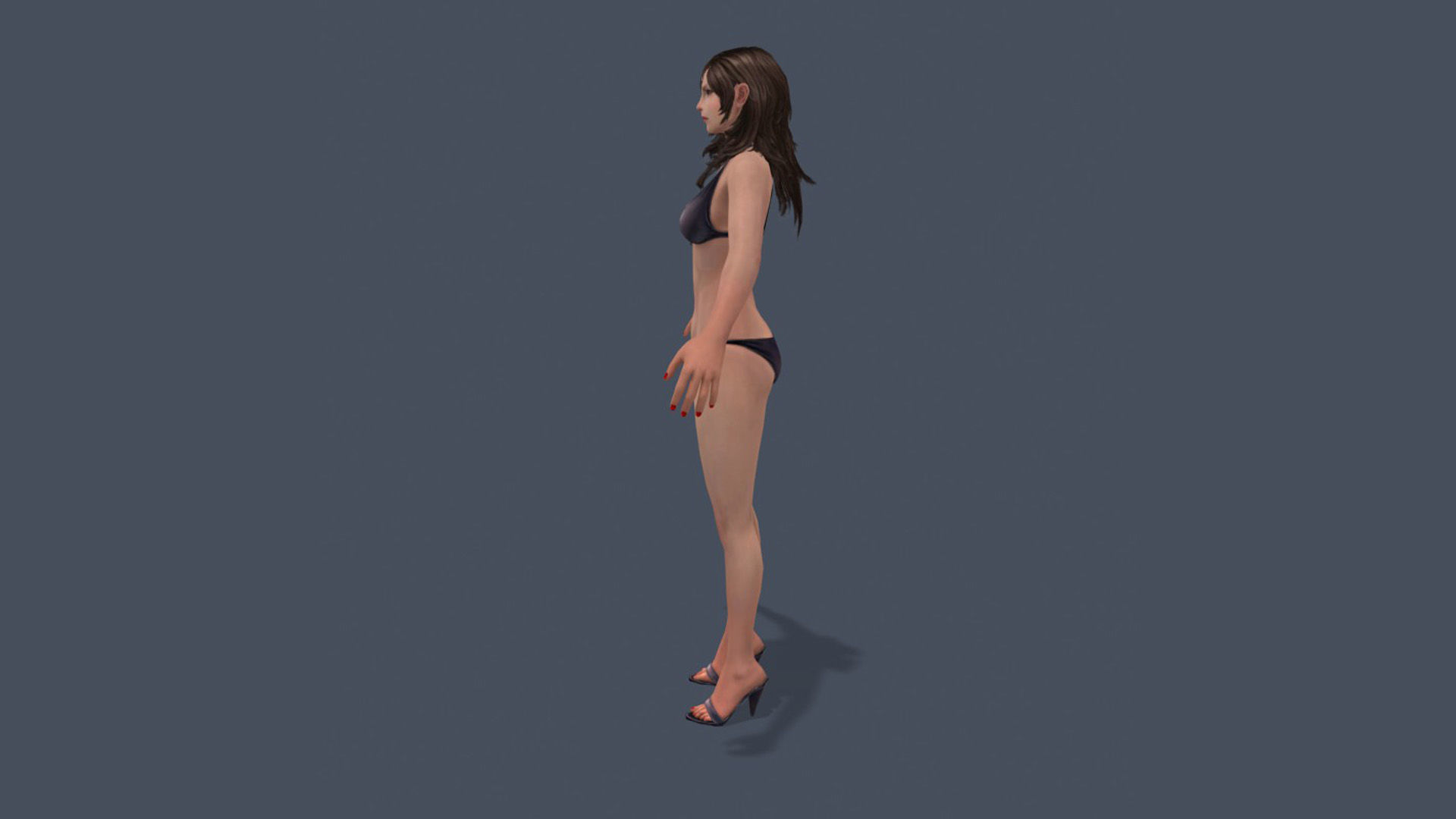 Woman Base Body Girl Female Lowpoly Lady Low-poly 3D model_23