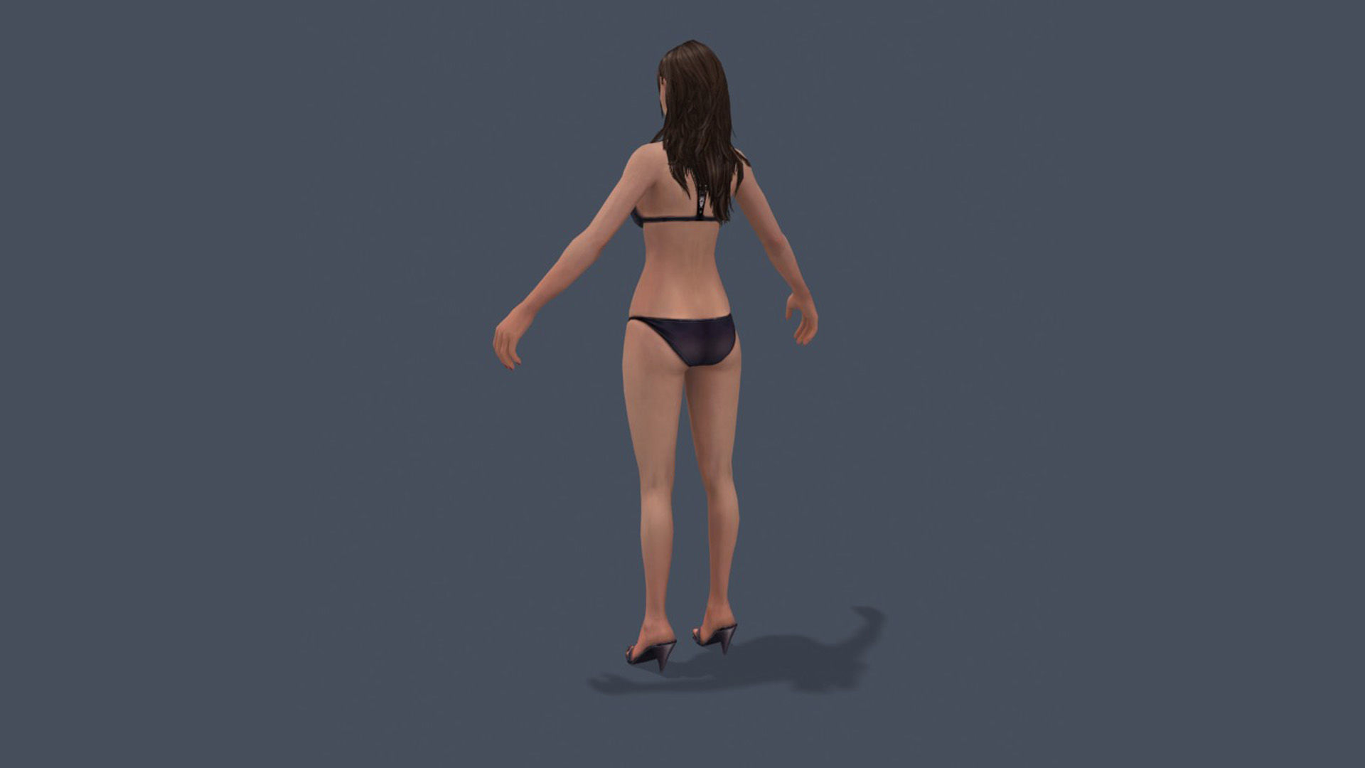 Woman Base Body Girl Female Lowpoly Lady Low-poly 3D model_22