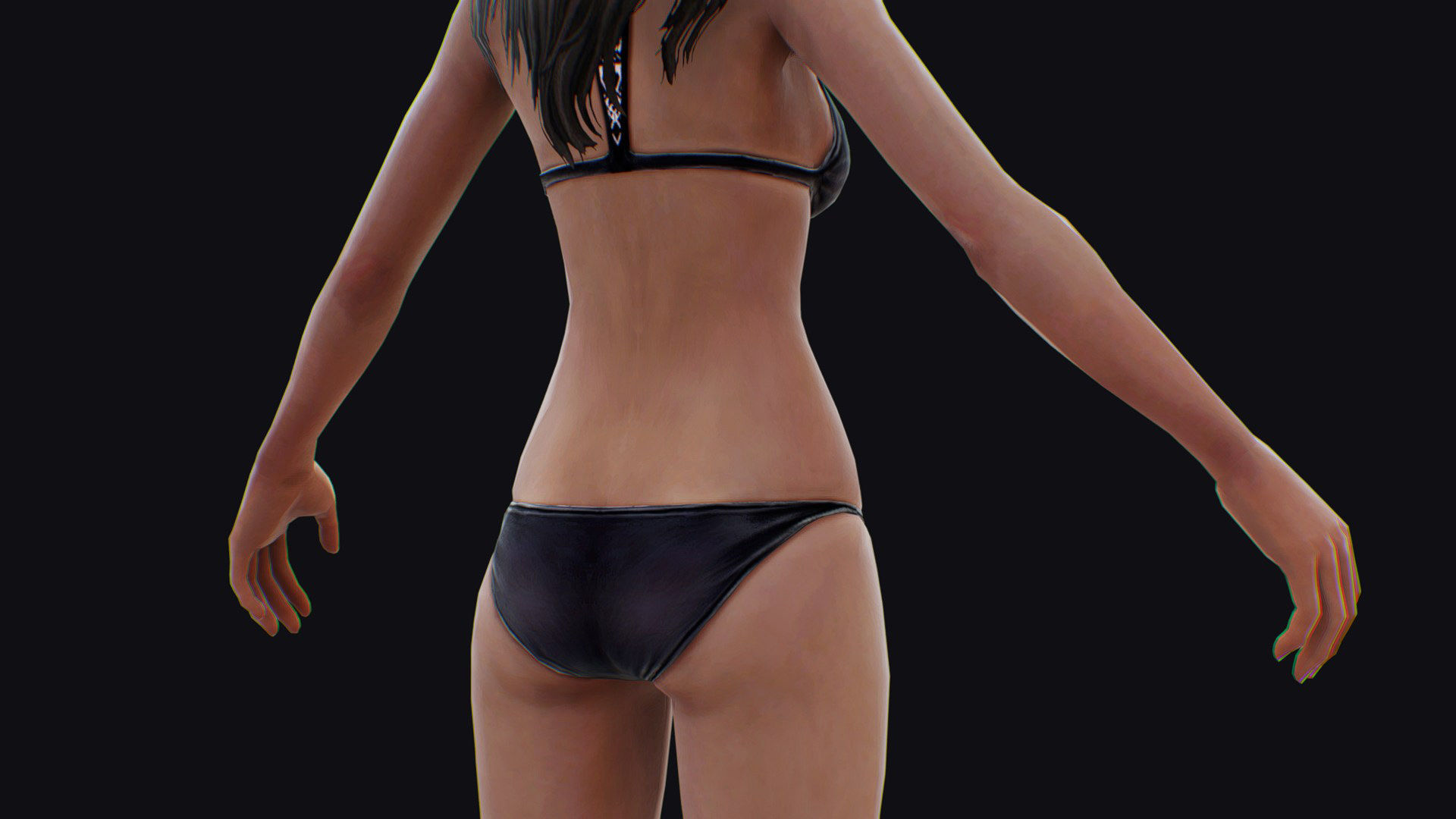 Woman Base Body Girl Female Lowpoly Lady Low-poly 3D model_11