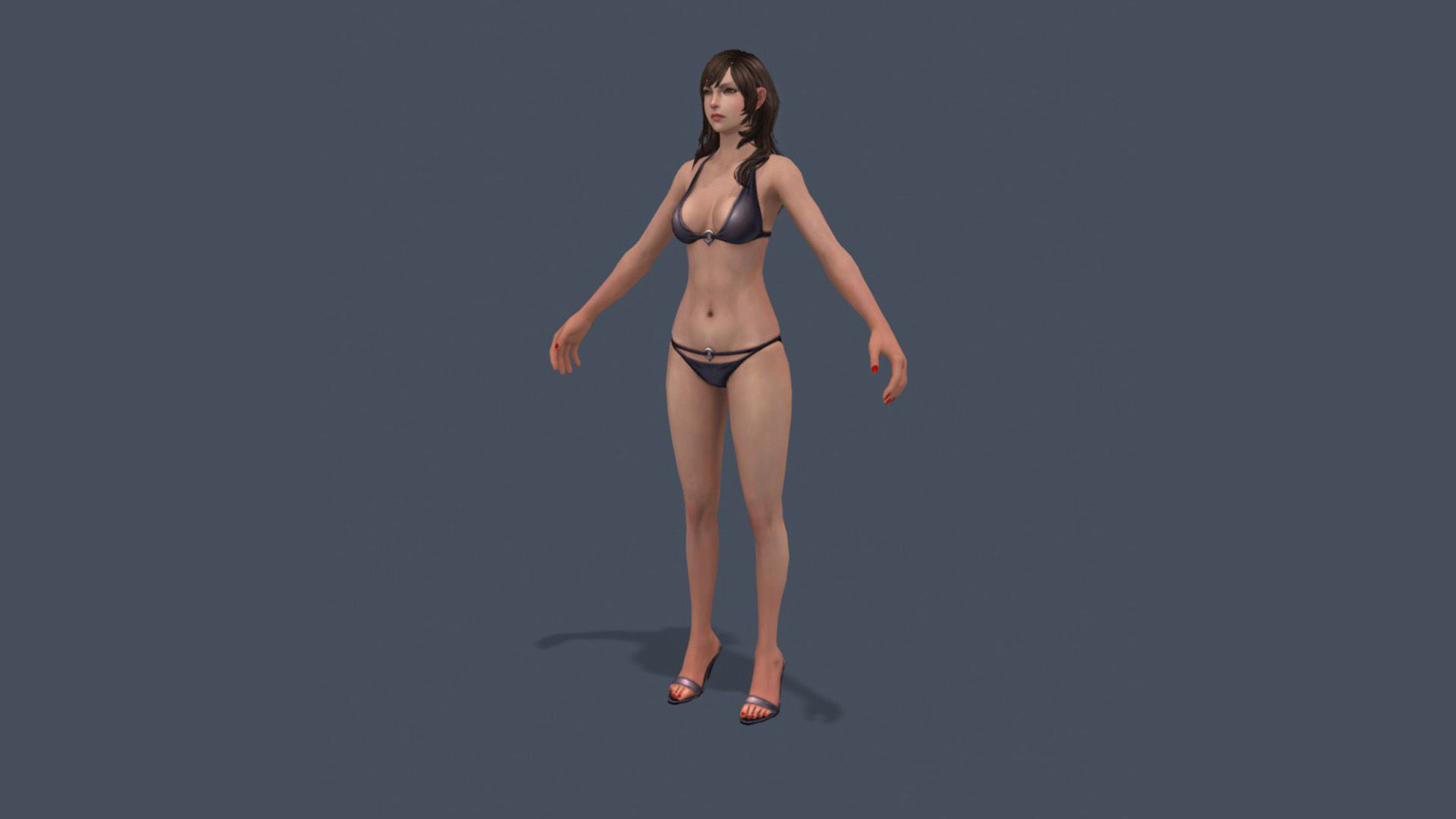 Woman Base Body Girl Female Lowpoly Lady Low-poly 3D model_18