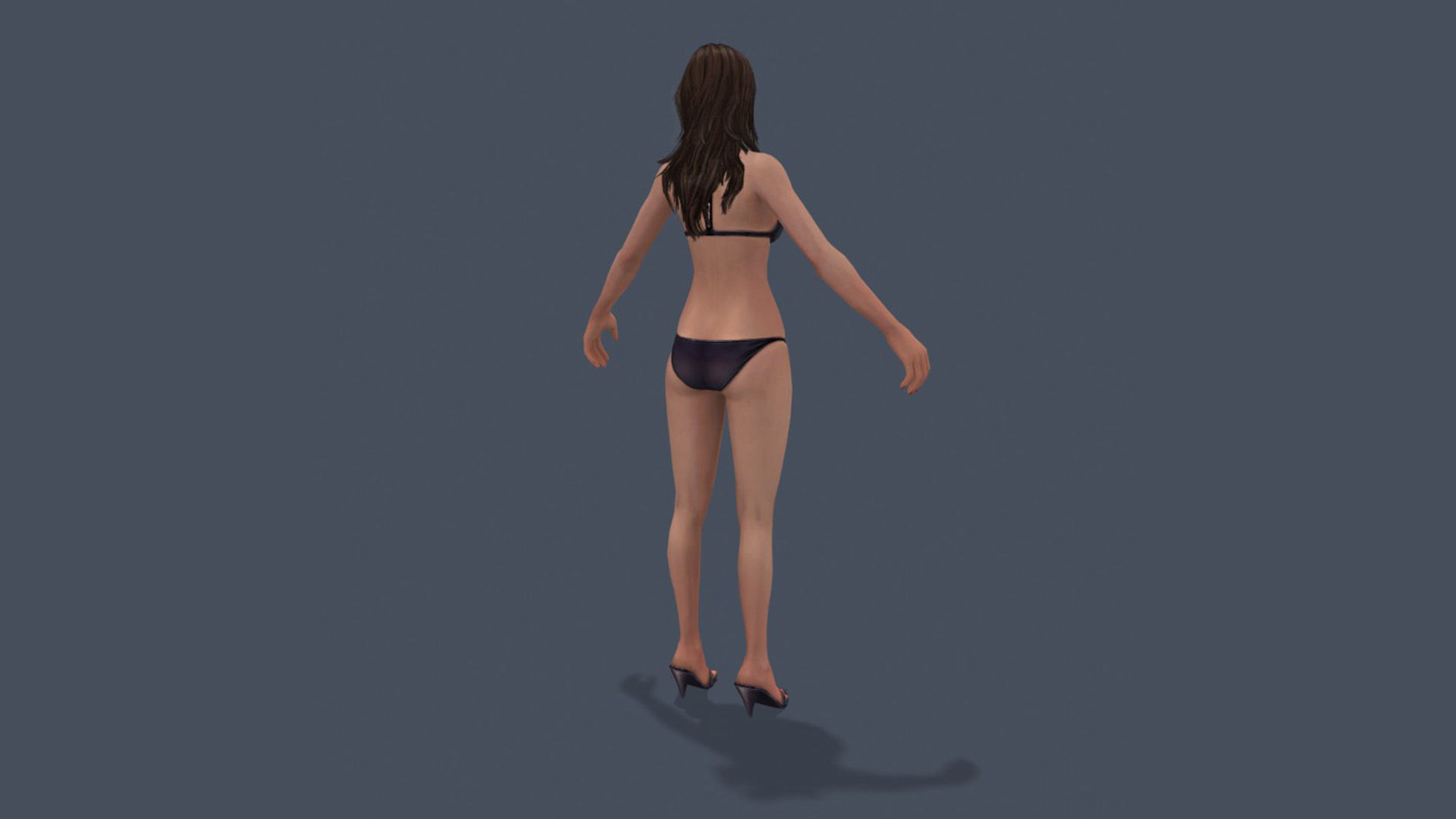 Woman Base Body Girl Female Lowpoly Lady Low-poly 3D model_21