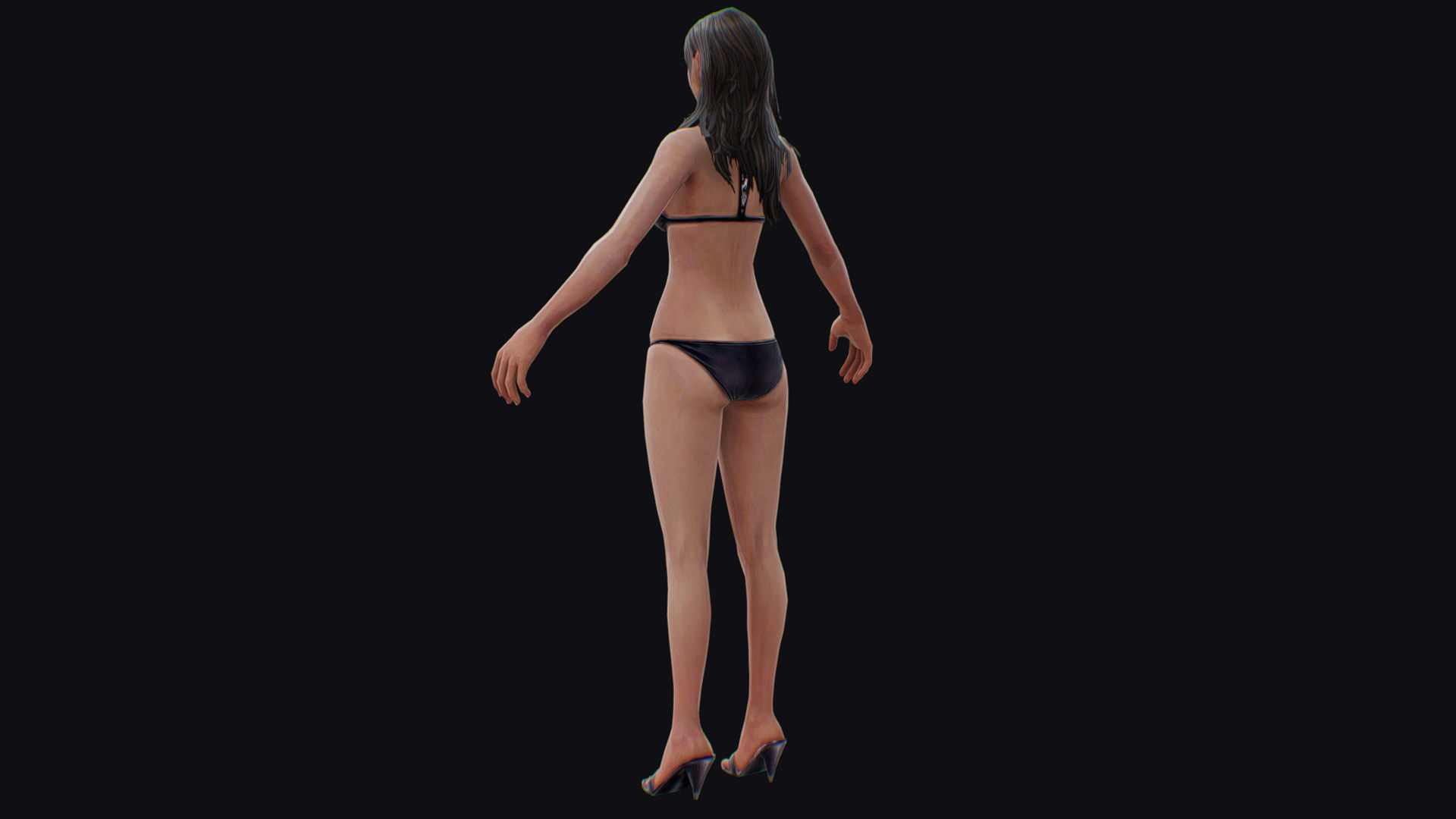 Woman Base Body Girl Female Lowpoly Lady Low-poly 3D model_5