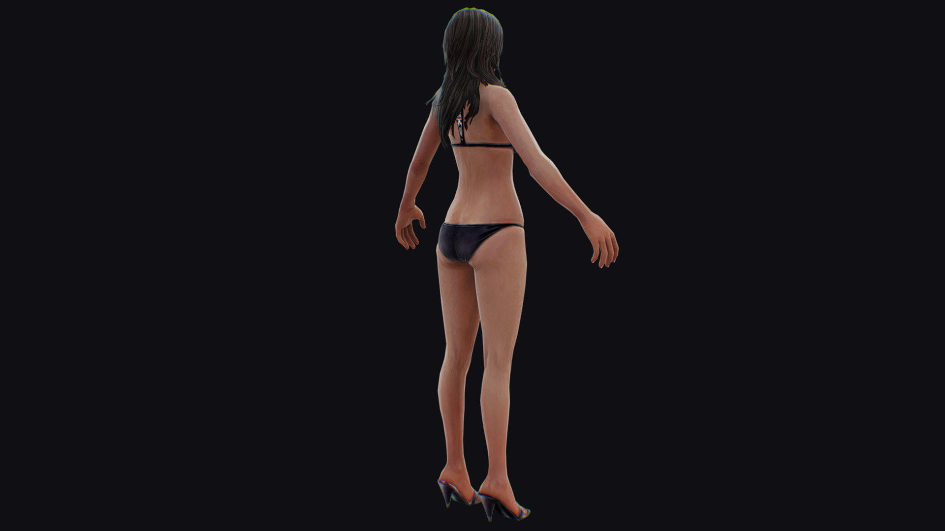 Woman Base Body Girl Female Lowpoly Lady Low-poly 3D model_7