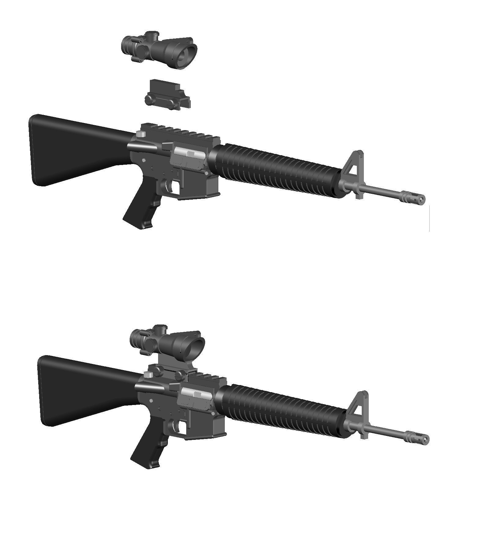 M16 SCOPE TOY and TABLETOP 3D print model_5