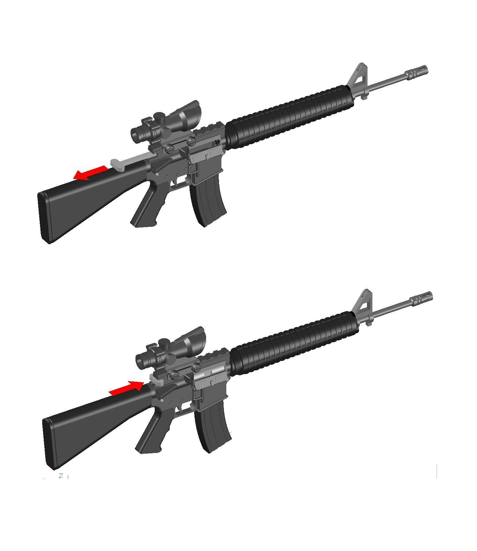 M16 SCOPE TOY and TABLETOP 3D print model_1