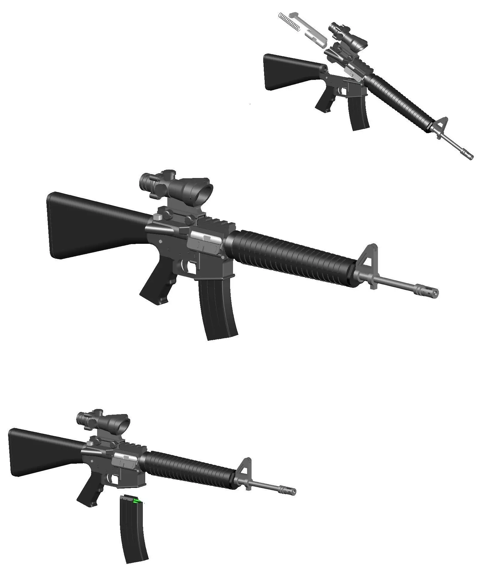 M16 SCOPE TOY and TABLETOP 3D print model_0