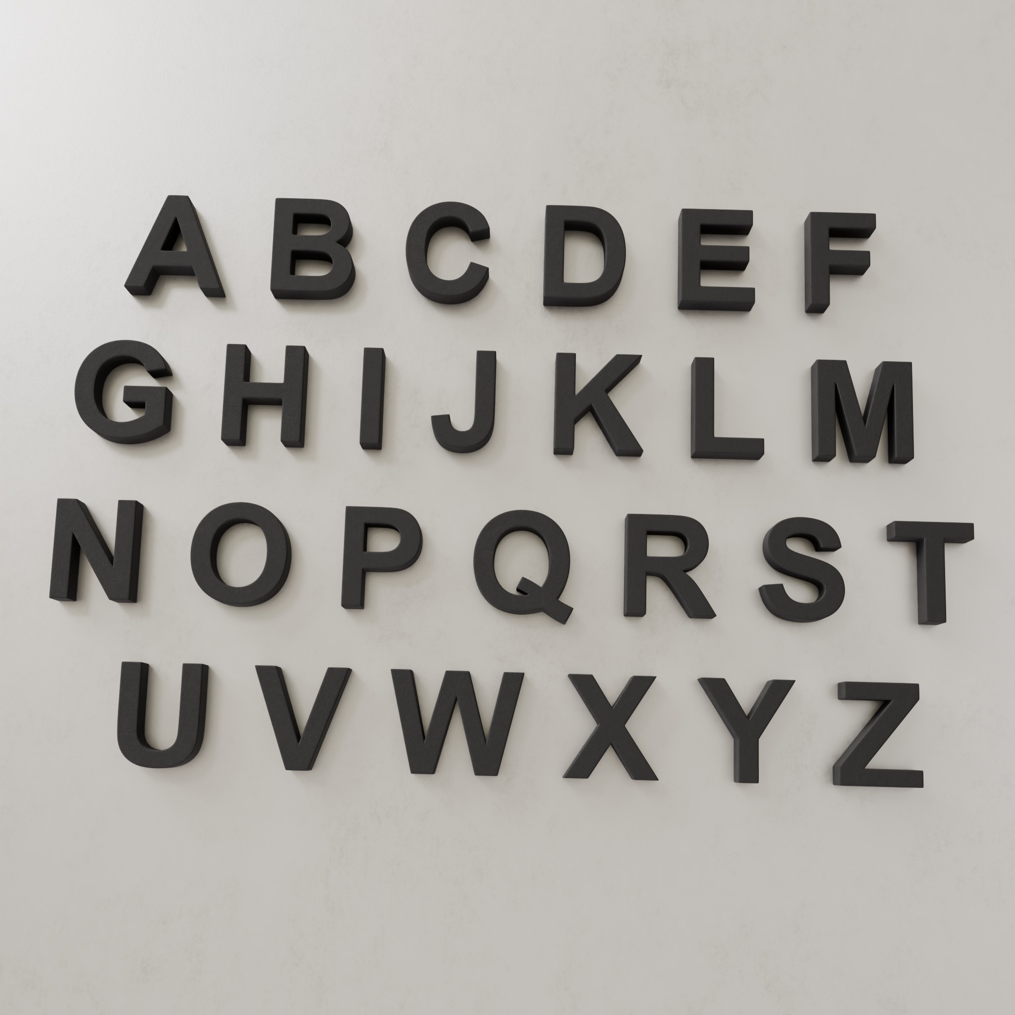 Alphabet Letter Upper Case 3D model_1