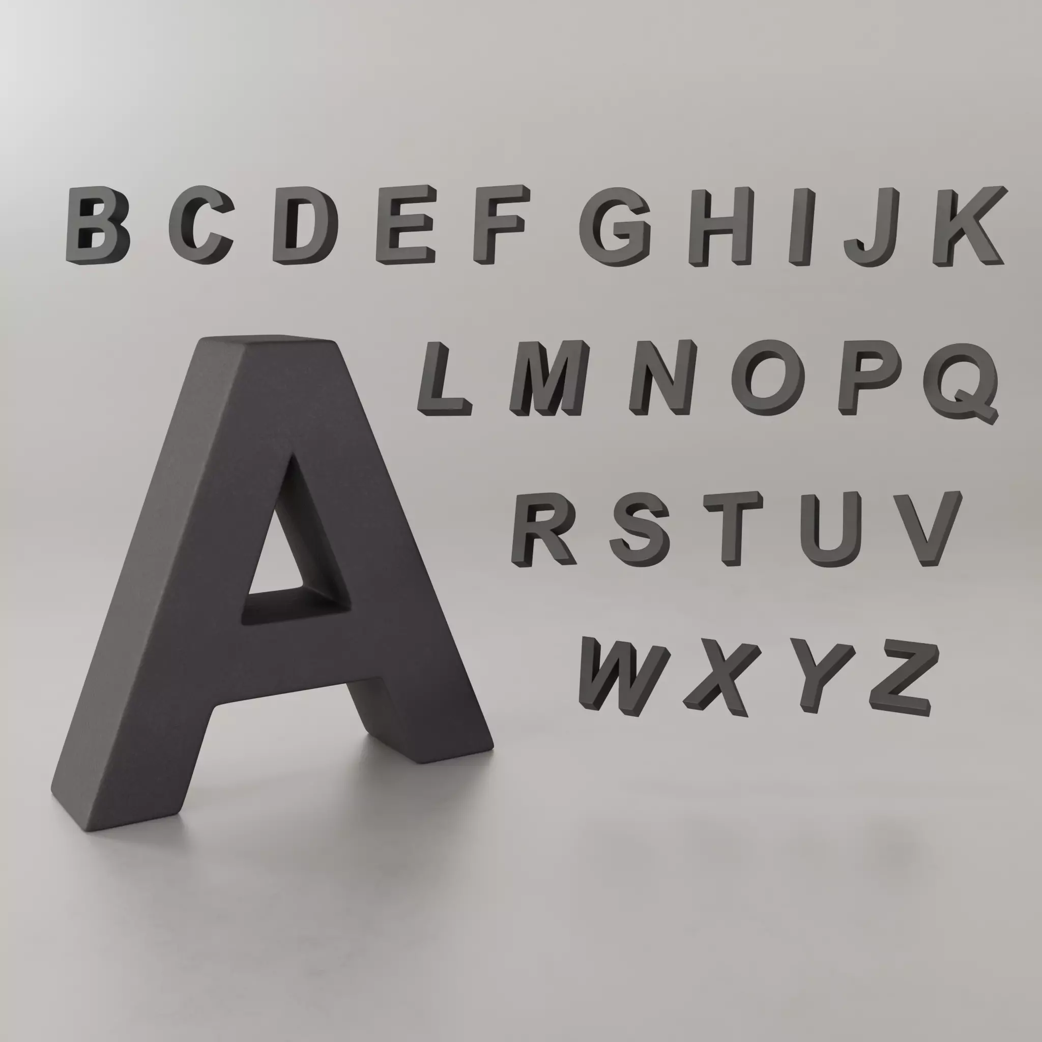Alphabet Letter Upper Case 3D model_0