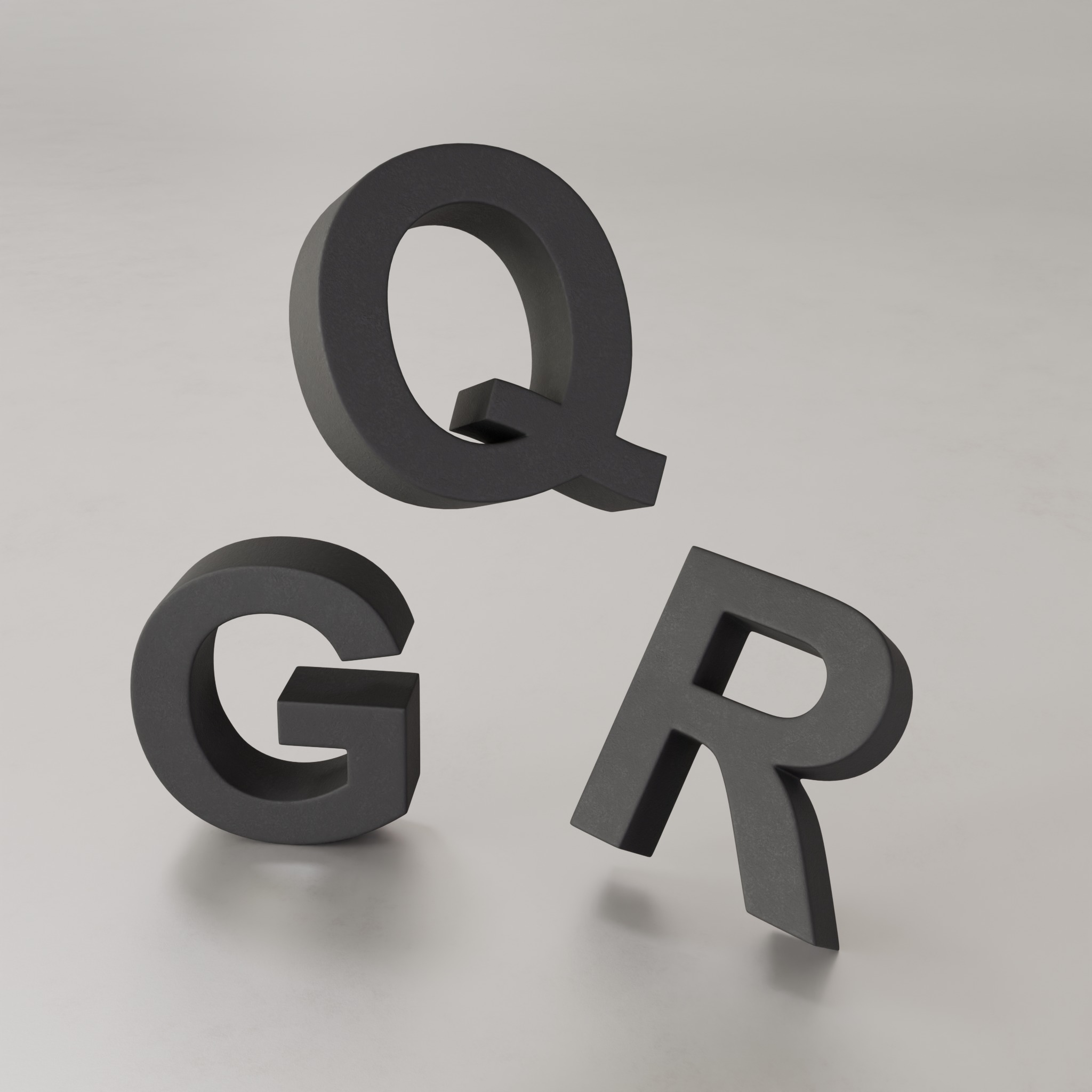 Alphabet Letter Upper Case 3D model_4