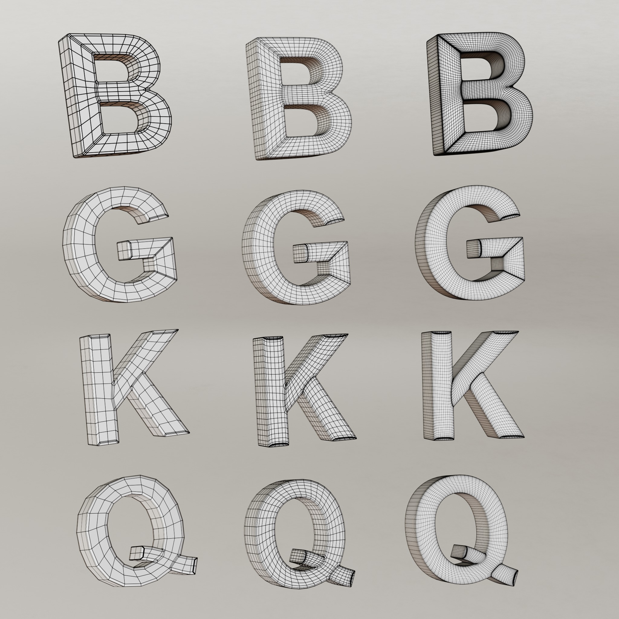 Alphabet Letter Upper Case 3D model_6