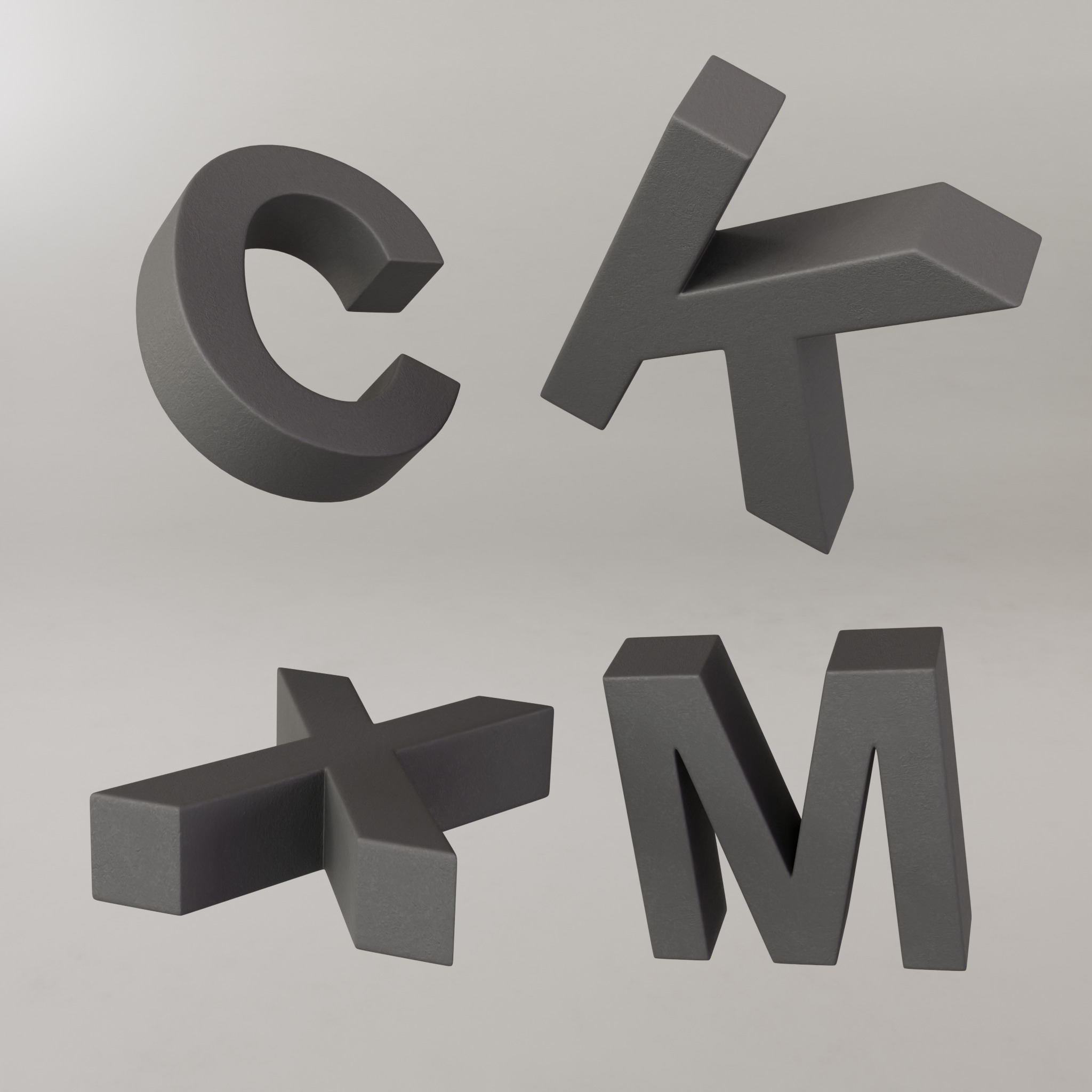 Alphabet Letter Upper Case 3D model_3