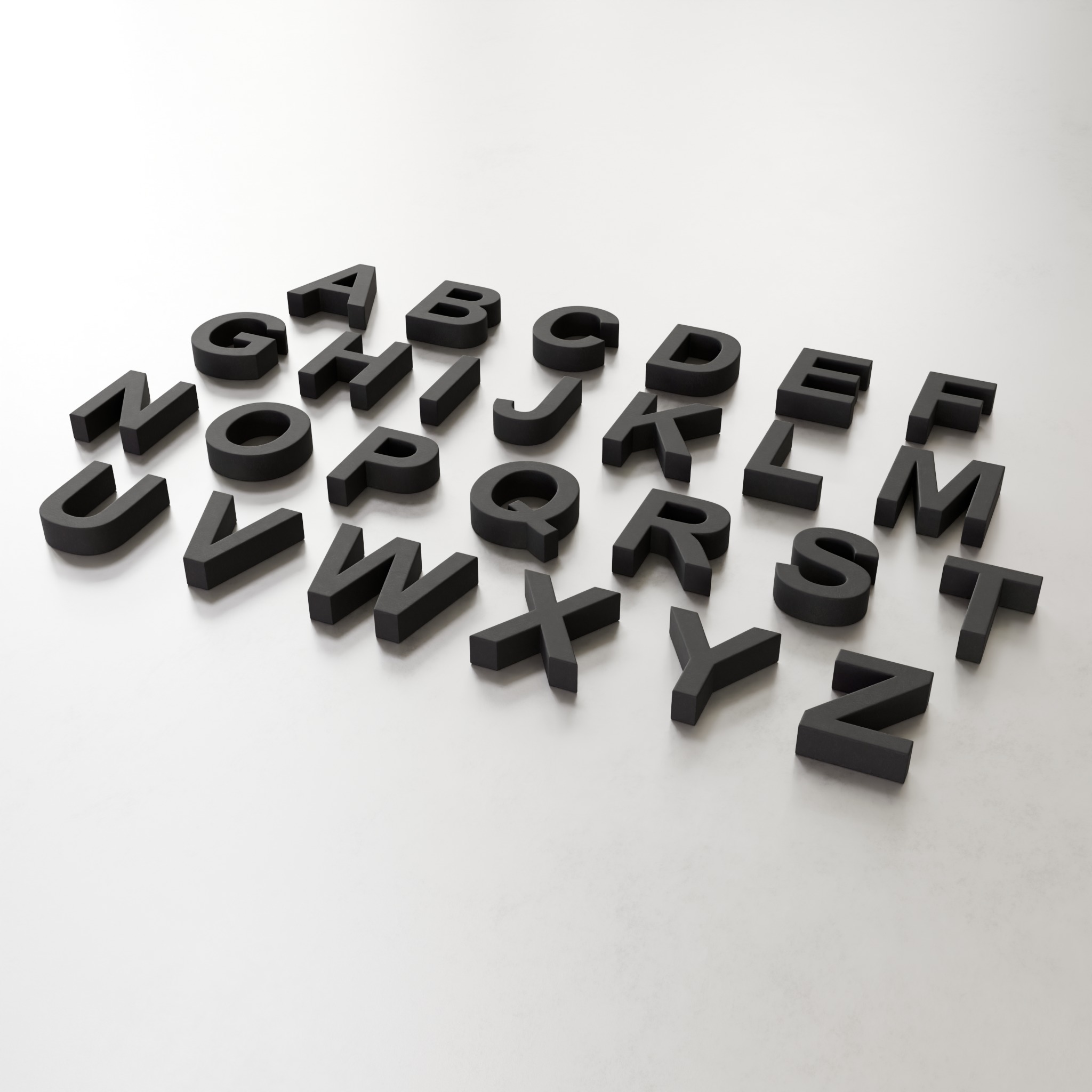Alphabet Letter Upper Case 3D model_2