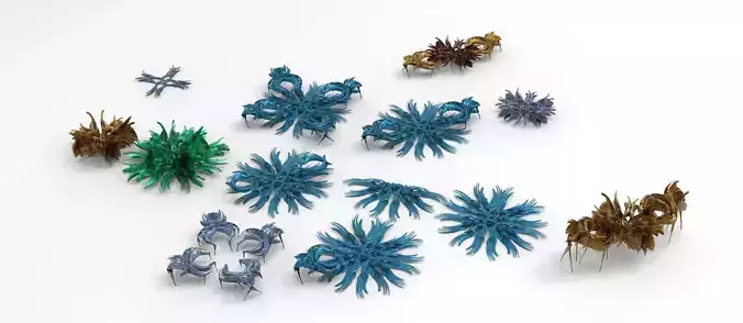 Sci fi Leisure exterior flower 11 designs  3D model